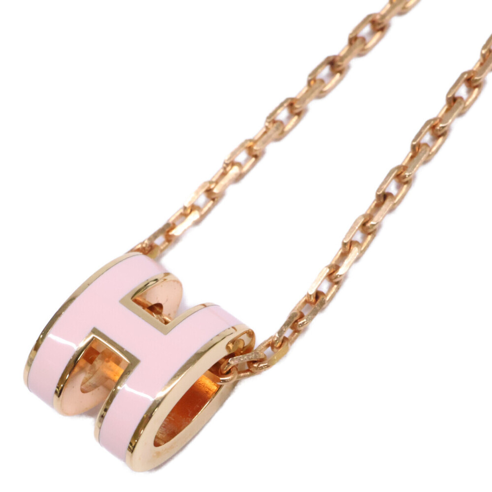 HERMES Mini Pop H Pendant Necklace, Pink, Pink Gold, Women's - Picture 5 of 8